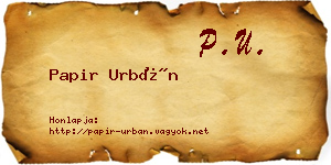Papir Urbán névjegykártya